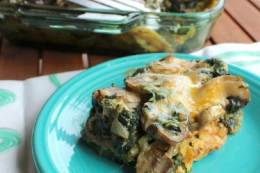 Spinach and Mushroom Enchilada Casserole