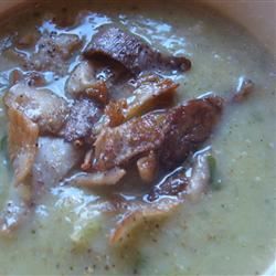 Sunchoke and Leek Soup with Mushrooms