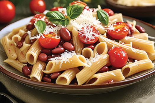 Tomato Basil and Bean Pasta Salad