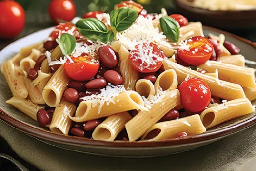 Tomato Basil and Bean Pasta Salad