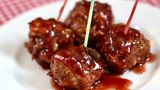 Turkey Cocktail Meatballs with Orange Cranberry Glaze