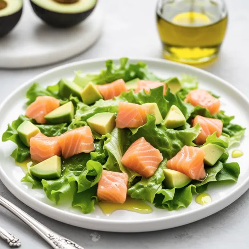 Avocado and Salmon Green Salad