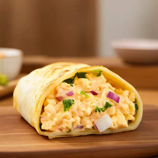 Bánh cuốn với xà lách trứng nhanh