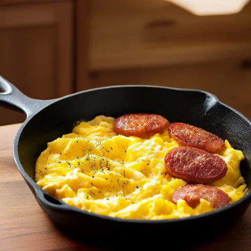 Stir-Fried Eggs and Sausages