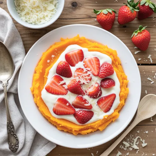 Strawberry Sweet Potato Salad with Yogurt Dressing