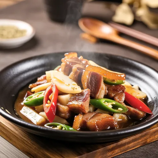 Stir-fried Pork and Konjac with Sansho