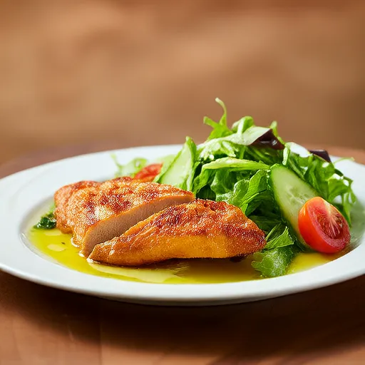 Низкокалорийный салат с запеченной куриной грудкой