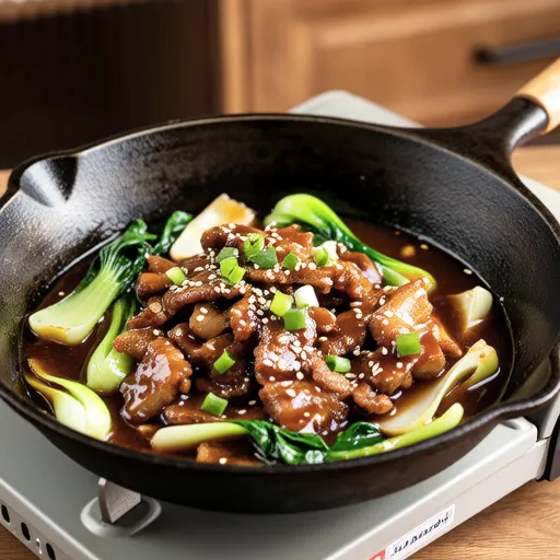 Cabbage and Pork Stir-fry with Sesame Miso Sauce