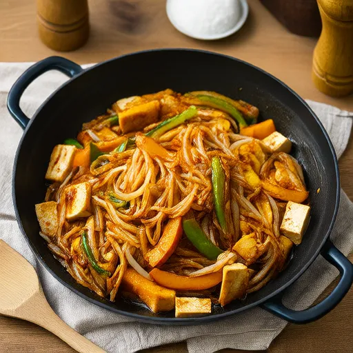 Stir-Fried Zucchini, Potatoes, and Tofu
