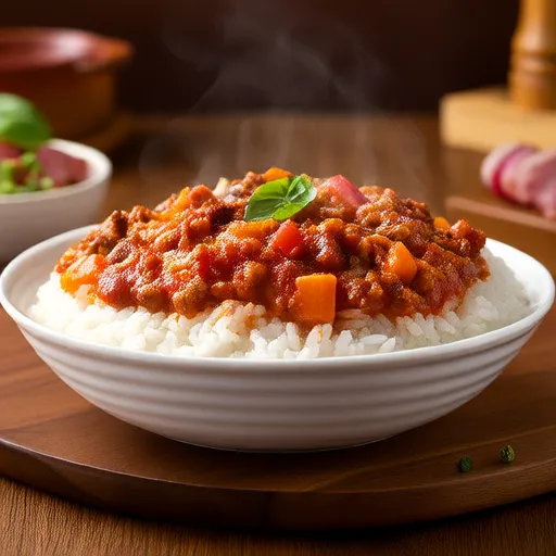 Tomatenreis mit Fleisch und Gemüse