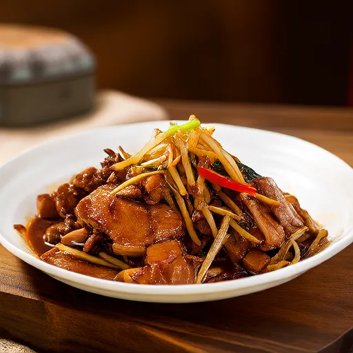 Stir-fried Pork and Bean Sprouts with Ginger