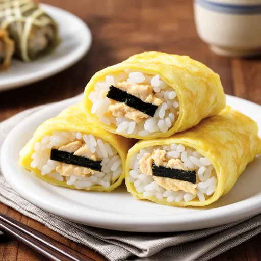 Tuna Mayo Egg Roll Rice Balls