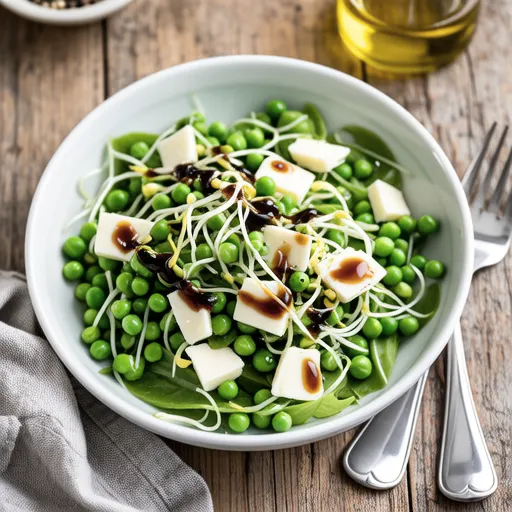 Pea Sprouts and Cheese Mustard Salad