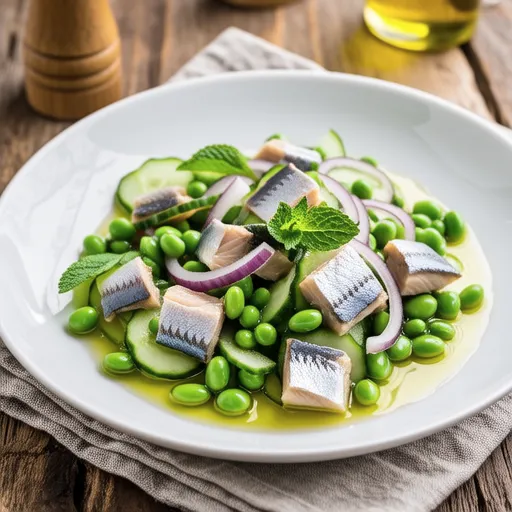 Lemon Marinated Mackerel and Soybeans