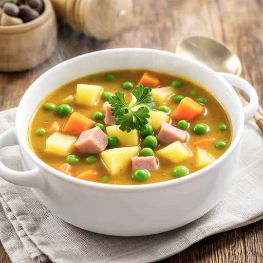 Vegetable Curry Soup with Green Peas