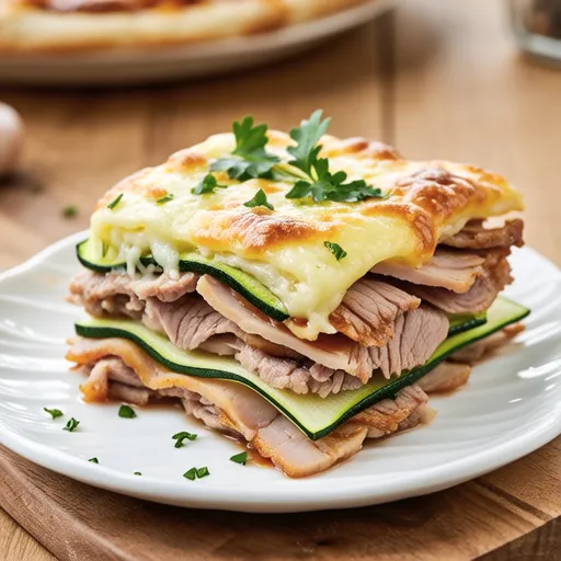 Pork and Zucchini Layered Cheese Bake