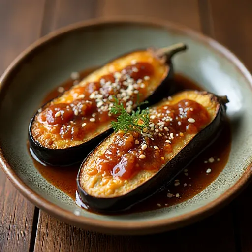 Eggplant with Sweet and Savory Miso Meat Sauce