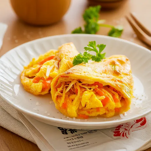 Cheese, Potato, and Carrot Omelette
