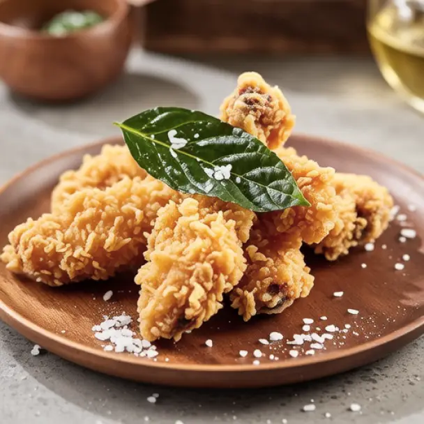 Salt Fried Chicken Breast with Shiso Leaves