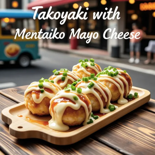 Takoyaki with Mentaiko Mayo Cheese