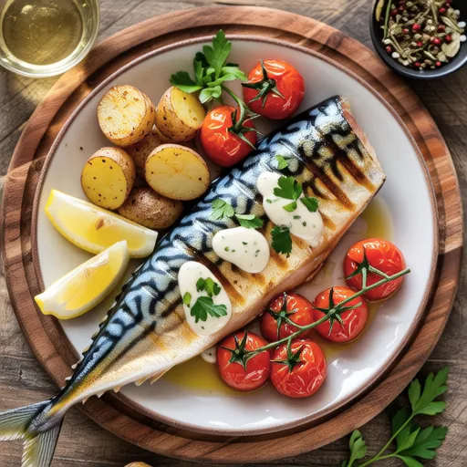 Grilled Mackerel with Tomatoes and Herbs
