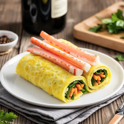 Fragrant Perilla Leaf Crab Stick Egg Roll