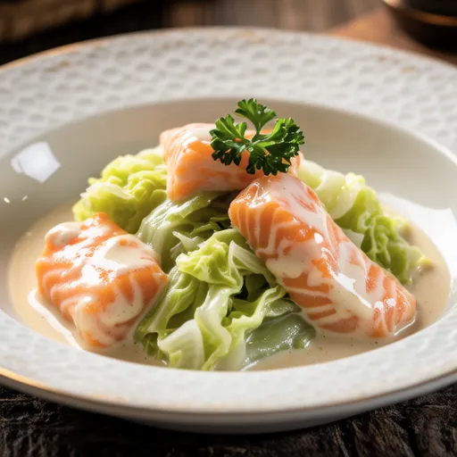 Salmon and Cabbage Cream Mustard Stew