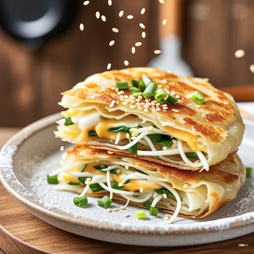 Bean Sprout and Shirasu Cheese Korean Pancake