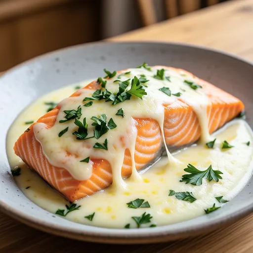 Salmon Sauté with Cheese Sauce
