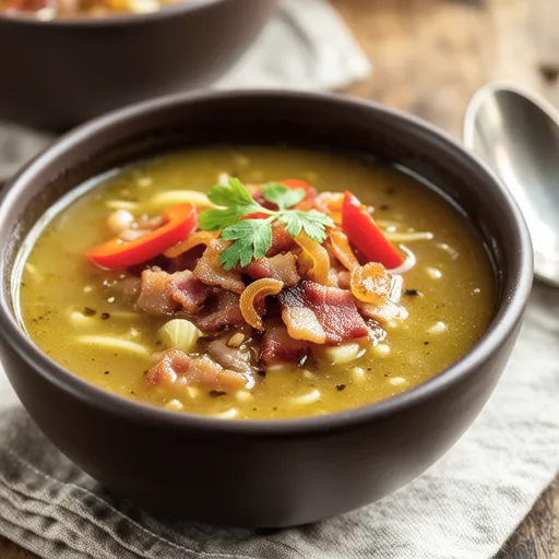 Bell Pepper and Bacon Consomme Soup