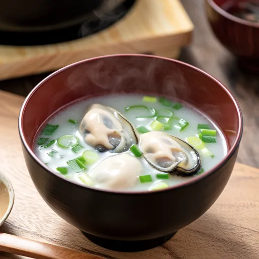 Oyster and Green Onion Miso Soup