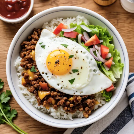 Taco Rice Bowl with Fried Egg