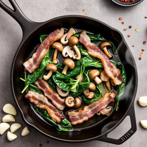 Simple Stir-fry with Bacon and Komatsuna