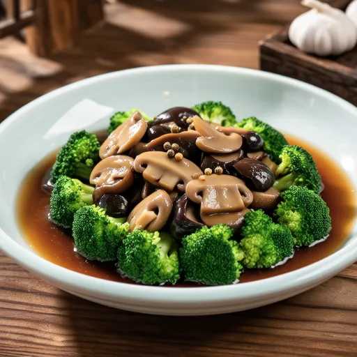 Stir-fried Broccoli and Mushrooms