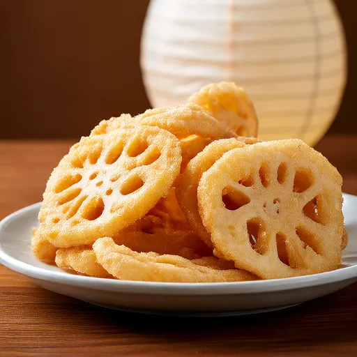 Tempura de raíz de loto