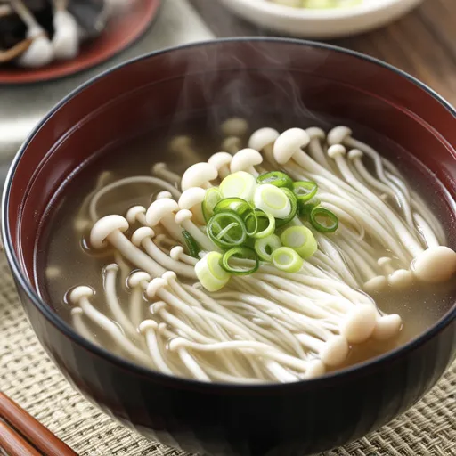Miso Soup with Myoga and Enoki