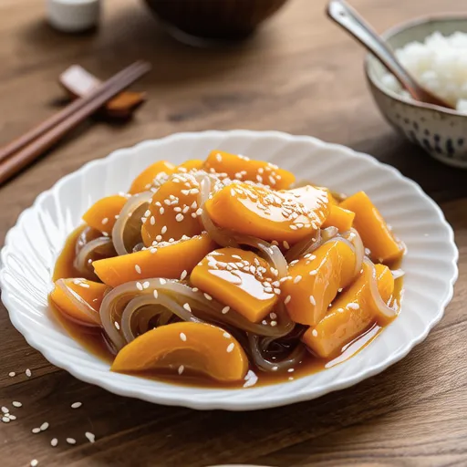 カボチャとコンニャクのごまきんぴら