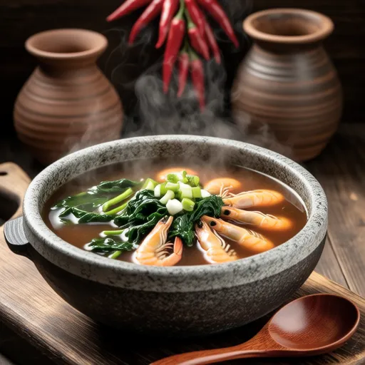 Dried Shrimp Spinach Doenjang Soup