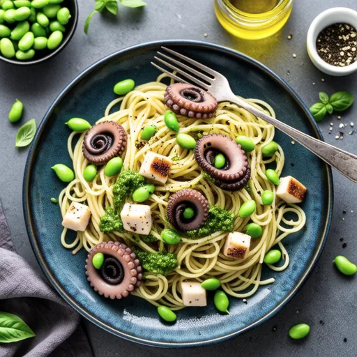 Edamame and Octopus Chilled Pasta