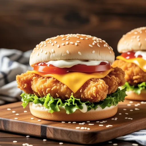 Cheese-Stuffed Chicken Stick Burgers