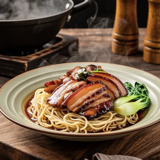 Pork and Glass Noodles Stir-fry with Garlic Soy Sauce