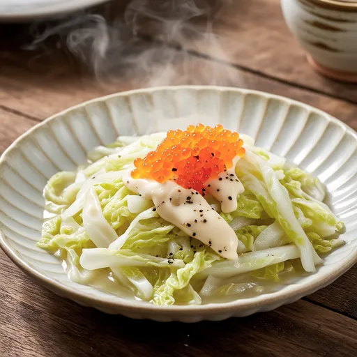 Stir-fried Cabbage with Mentaiko Mayo