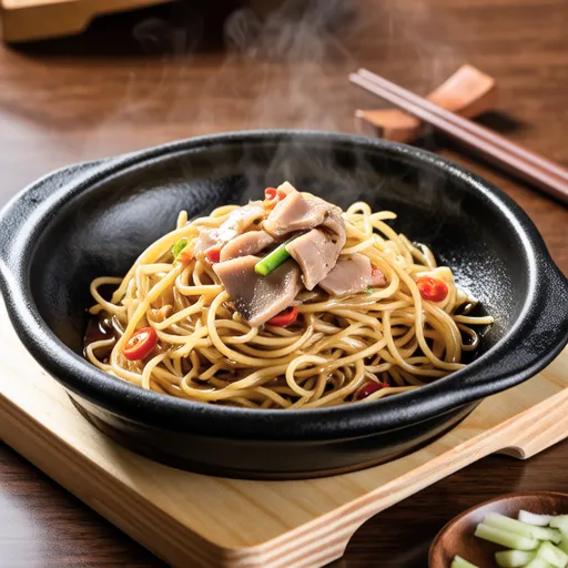 Shirataki and Bamboo Shoots Stir-fry with Bonito Flakes