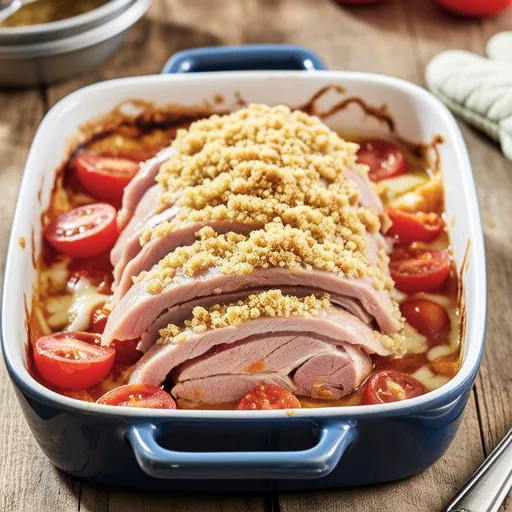 Pork Loin and Tomato with Garlic Breadcrumbs