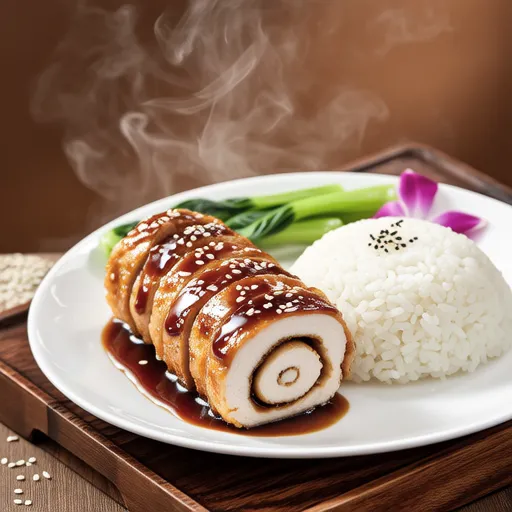 Chicken Breast Char Siu Roll Rice