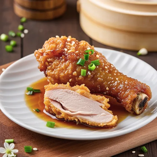 Crispy Chicken with Garlic Chive Sauce