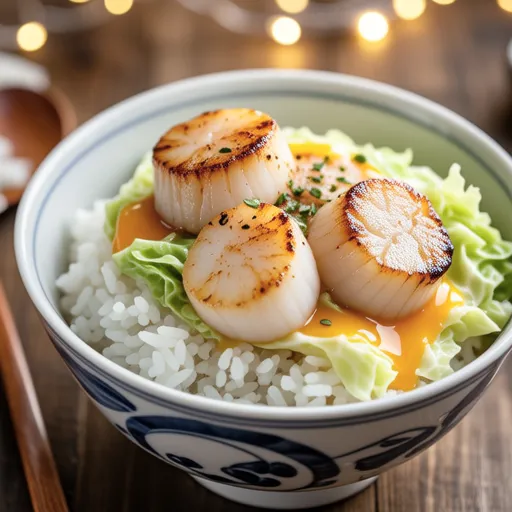 Cabbage and Scallop Egg Bowl