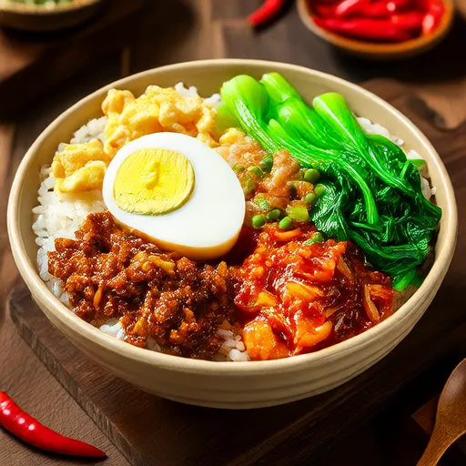Bibimbap de Pasta de Soja com Cebolinha