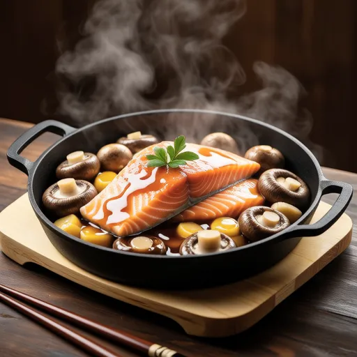 Shimeji and Salmon Miso Butter Stir-fry