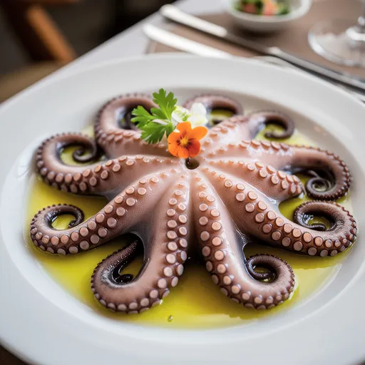 Octopus Carpaccio with Garlic Lemon Soy Sauce